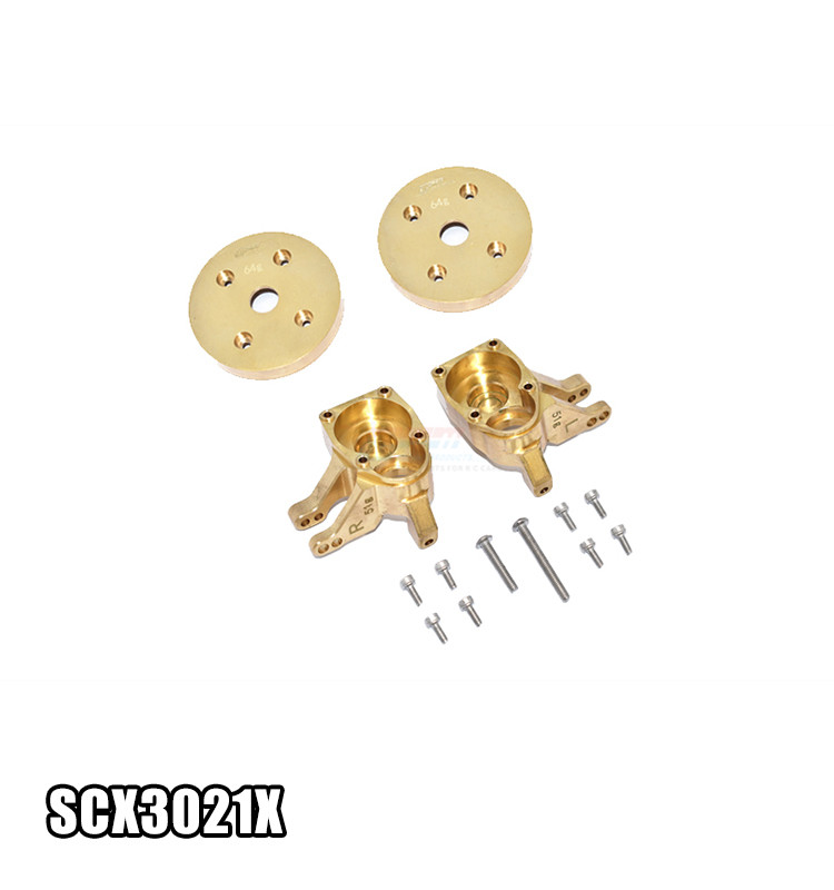 BRASS FRONT KNUCKLE ARMS "HEAVY EDITION" SCX3021X FOR 1/10 AXIAL 4WD SCX10 III JEEP-AXI03007 and AXIAL CAPRA